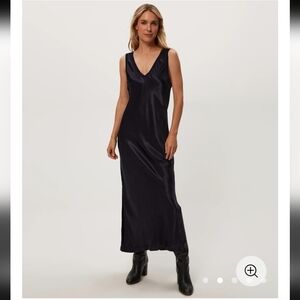 New!Michael Stars hunter/emerald/dark green Randi Satin Midi tank sleeveless